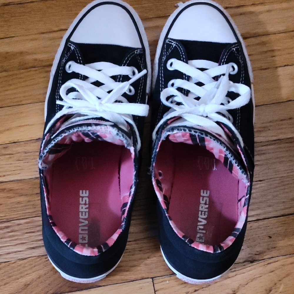 Converse Women's Black and White All Star Sneakers - Picture 6 of 7